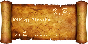 Kéry Piroska névjegykártya